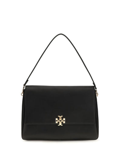Tory Burch Charlie Large Leather Shoulder Bag — Black
