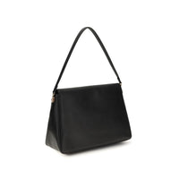 Tory Burch Charlie Large Leather Shoulder Bag — Black