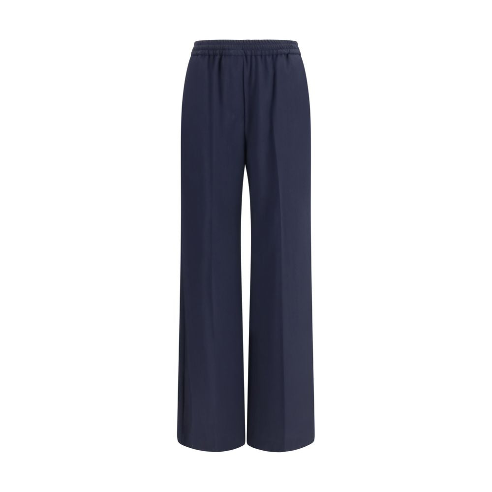 Max Mara Weekend Mallo Straight-Leg Wool Trousers — Blue