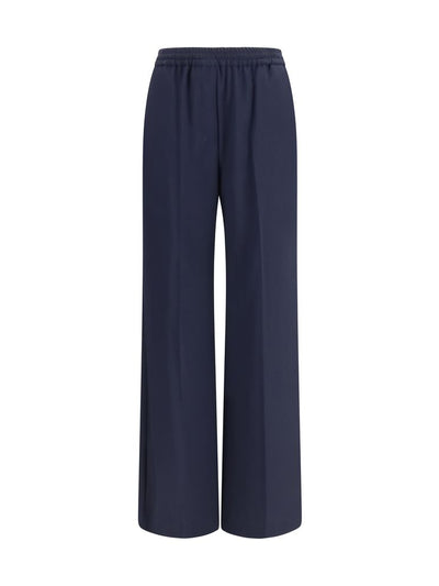 Max Mara Weekend Mallo Straight-Leg Wool Trousers — Blue