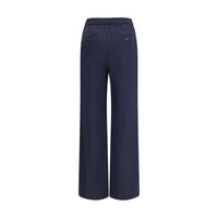 Max Mara Weekend Mallo Straight-Leg Wool Trousers — Blue