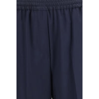 Max Mara Weekend Mallo Straight-Leg Wool Trousers — Blue