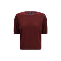 Max Mara Weekend Marea Wool T-Shirt — Bordeaux