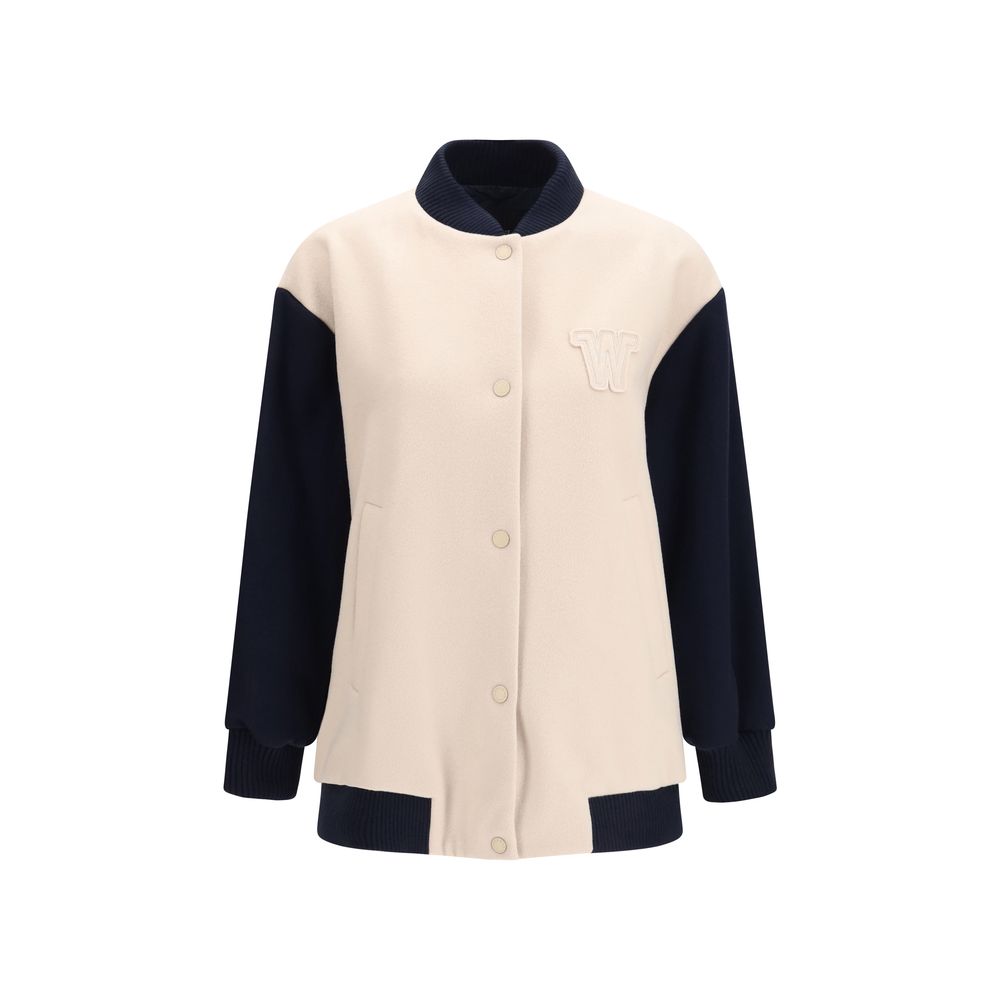 Max Mara Weekend Wool Bomber Jacket — Blue