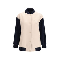 Max Mara Weekend Wool Bomber Jacket — Blue