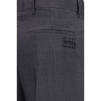 Miu Miu Kid Mohair Straight-Leg Trousers