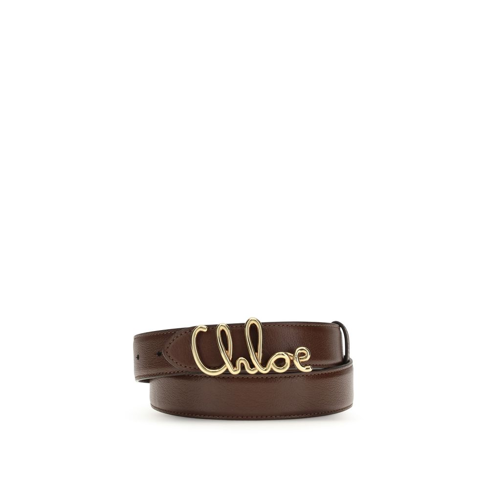 Chloé Iconic Logo Belt — Brown