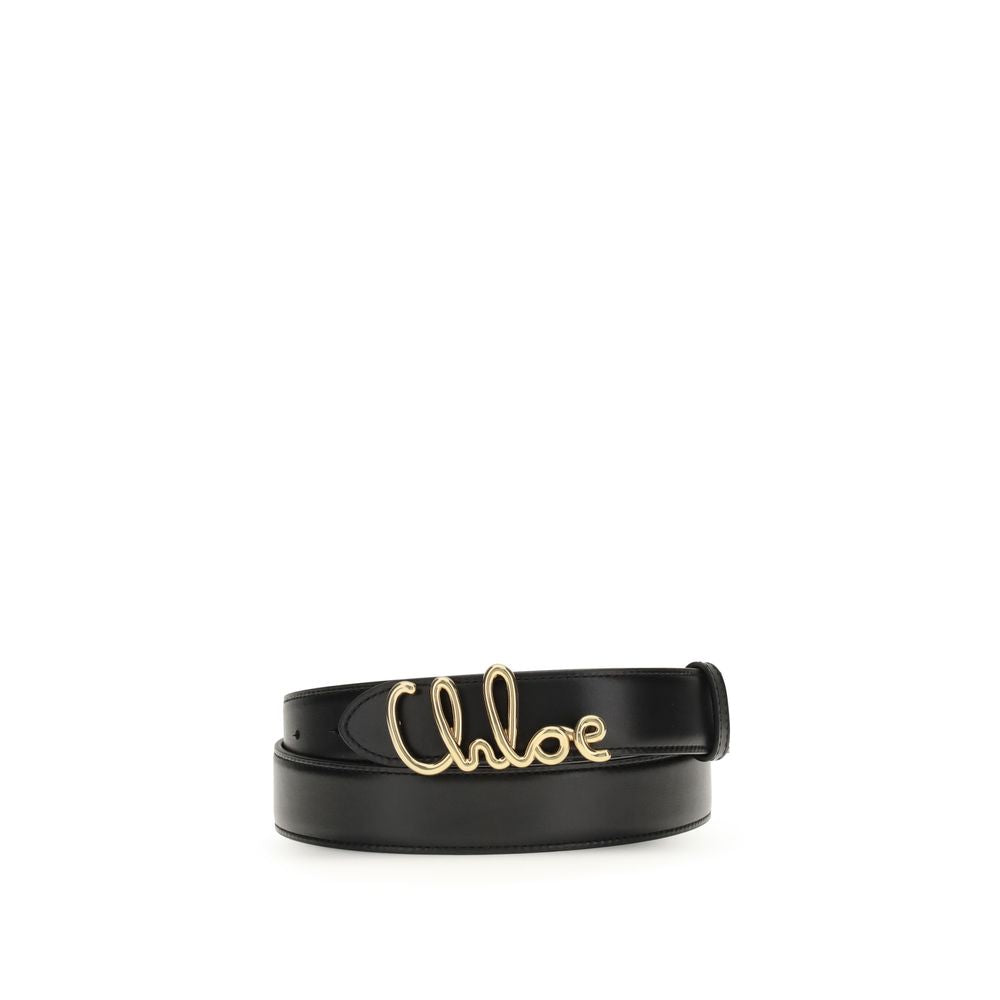 Chloé Iconic Logo Belt — Black