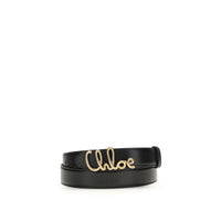 Chloé Iconic Logo Belt — Black
