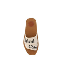Chloé White Cotton Woody Flat Sandals