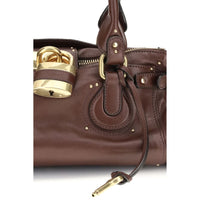 Chloé Paddington Buffalo Leather Bag — Bordeaux