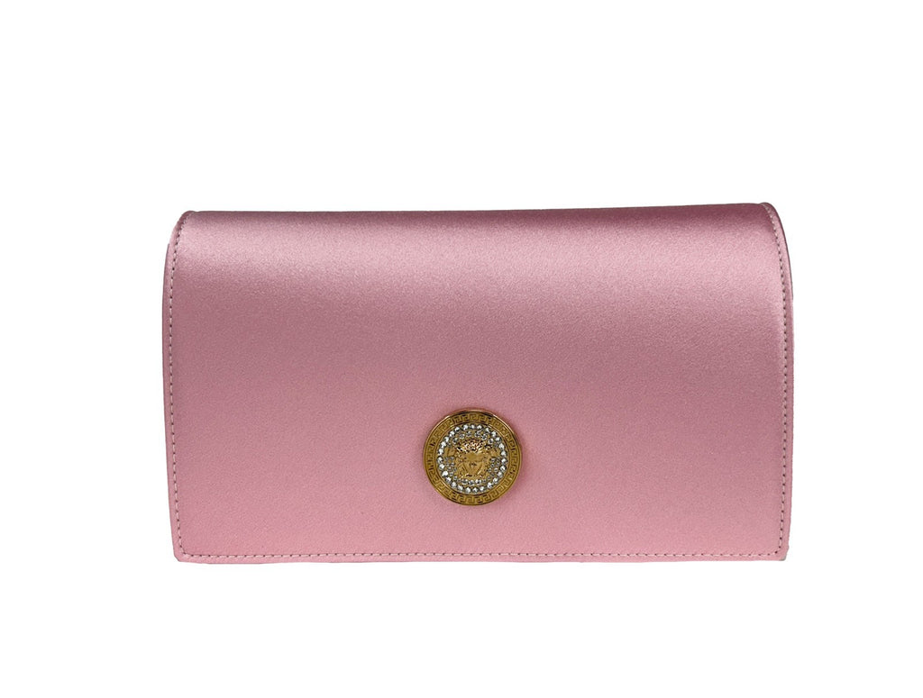 Versace Medusa Crystal Satin Mini Chain Bag