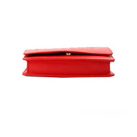 Burberry Hampshire Small Red Embossed Logo Smooth Leather Crossbody Bag