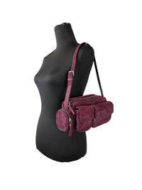 Marc Jacobs The Cargo Suede Shoulder Bag — Dark Plum