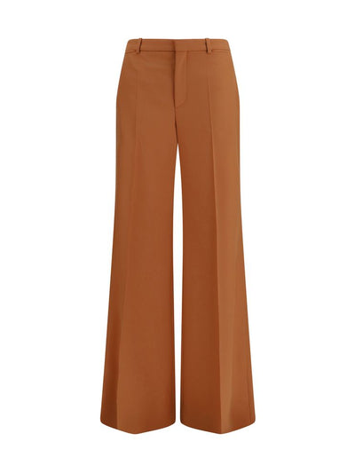 Chloé Orange Cotton High-Waisted Flared Pants