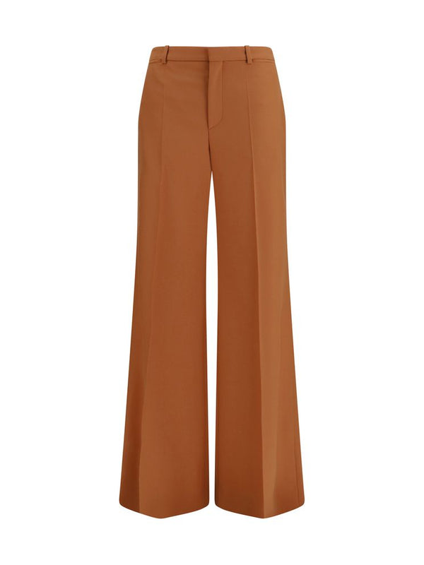 Chloé Orange Cotton High-Waisted Flared Pants