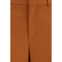 Chloé Orange Cotton High-Waisted Flared Pants
