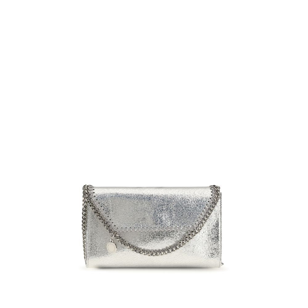 Stella McCartney Falabella Metallic Shoulder Bag — Silver