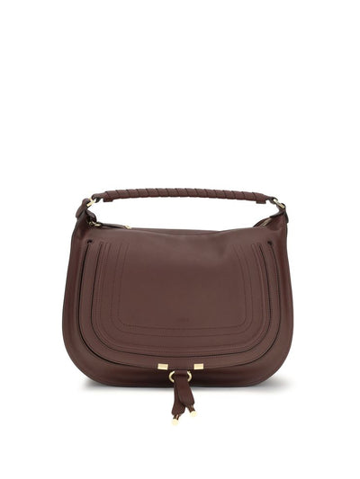 Chloé Brown Calf Leather Marcie Shoulder Bag