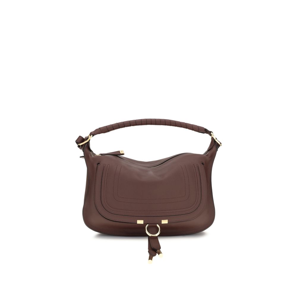 Chloé Bordeaux Calf Leather Small Marcie Shoulder Bag