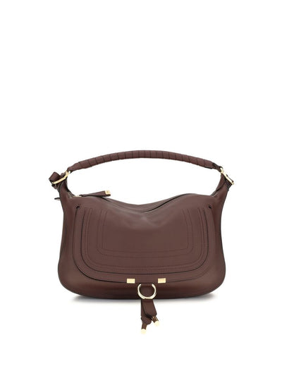 Chloé Bordeaux Calf Leather Small Marcie Shoulder Bag