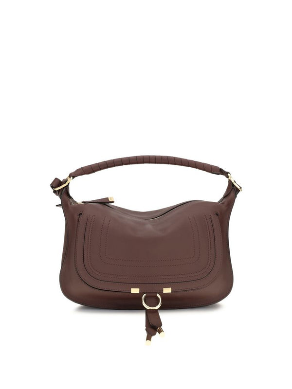 Chloé Bordeaux Calf Leather Small Marcie Shoulder Bag