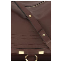 Chloé Bordeaux Calf Leather Small Marcie Shoulder Bag
