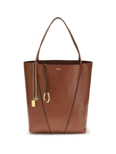 Chloé Brown Calf Leather Spin Shoulder Bag