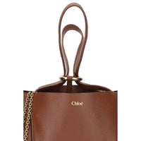 Chloé Brown Calf Leather Spin Shoulder Bag