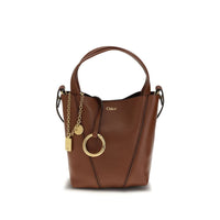 Chloé Brown Calf Leather Spin Shoulder Bag