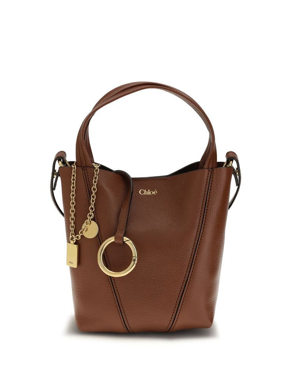 Chloé Brown Calf Leather Spin Shoulder Bag