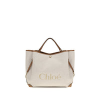 Chloé Beige Cotton Large Carry Tote Bag
