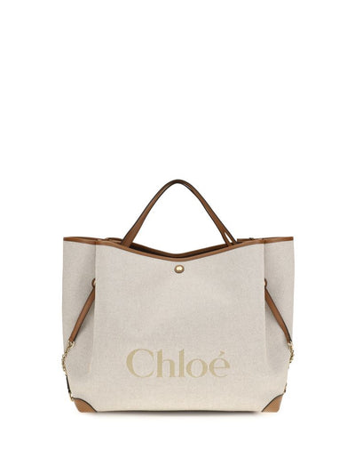 Chloé Beige Cotton Large Carry Tote Bag