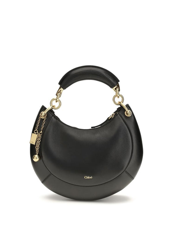 Chloé Black Calf Leather Marcie Shoulder Bag