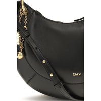Chloé Black Calf Leather Marcie Shoulder Bag