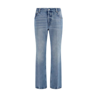 Miu Miu Washed Denim Wide-Fit Low-Rise Jeans