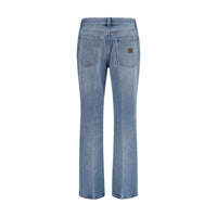 Miu Miu Washed Denim Wide-Fit Low-Rise Jeans
