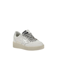 Golden Goose Ball Star 2 Leather Sneaker — Silver