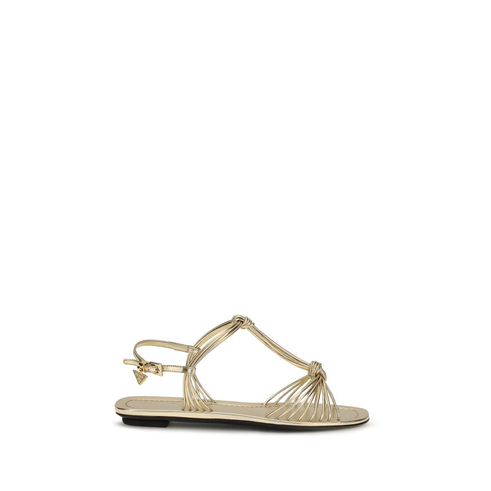 Prada Mordöré Nappa Flat Sandal — Gold