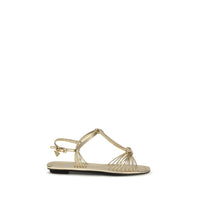 Prada Mordöré Nappa Flat Sandal — Gold