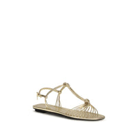 Prada Mordöré Nappa Flat Sandal — Gold