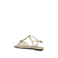 Prada Mordöré Nappa Flat Sandal — Gold