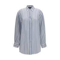 Gucci Baiadera Silk Jacquard Shirt — Blue