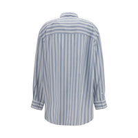 Gucci Baiadera Silk Jacquard Shirt — Blue