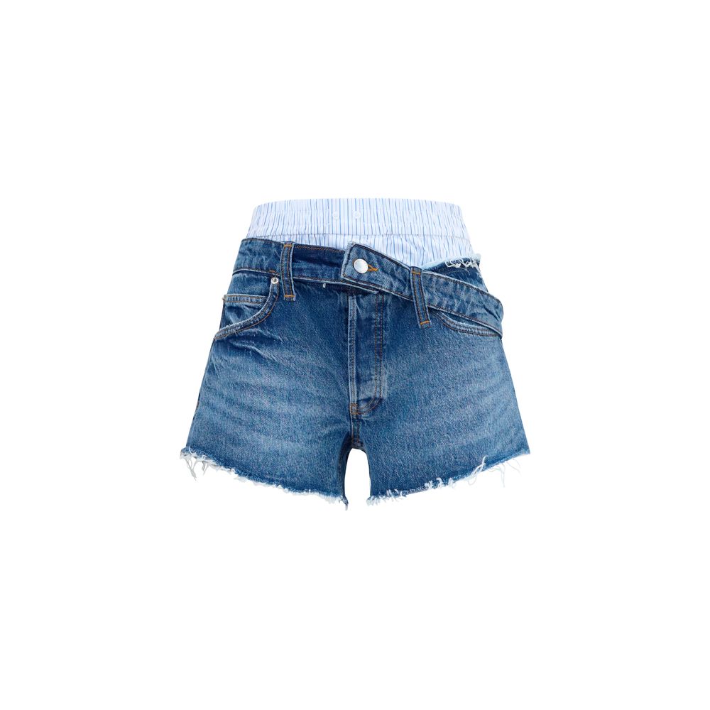 Alexander Wang Denim Boxer Waist Shorts