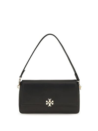Tory Burch Charlie Small Leather Shoulder Bag — Black