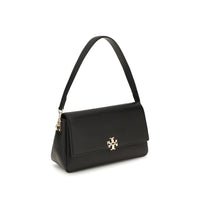 Tory Burch Charlie Small Leather Shoulder Bag — Black