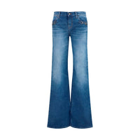 Gucci Horsebit Flared Denim Jeans — Blue