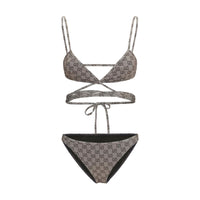 Gucci GG Print Jersey Bikini — Beige
