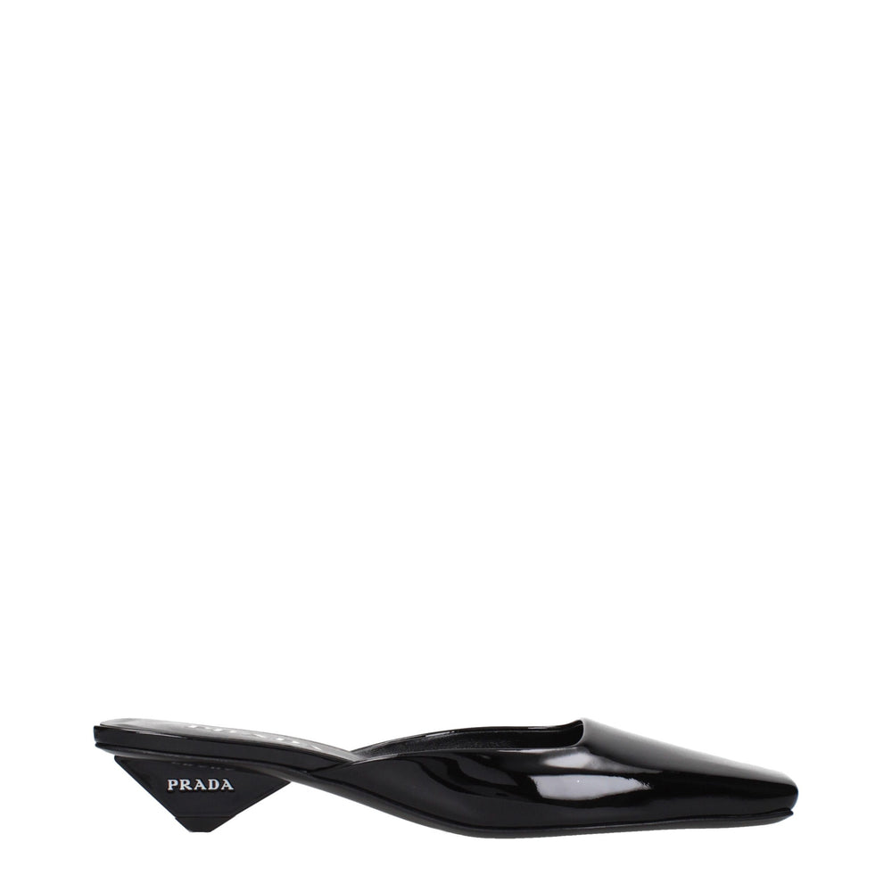 Prada Patent Leather Flat Sandal — Black